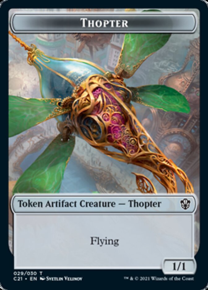 Golem (027) // Thopter Double-Sided Token [Commander 2021 Tokens] | Chromatic Games