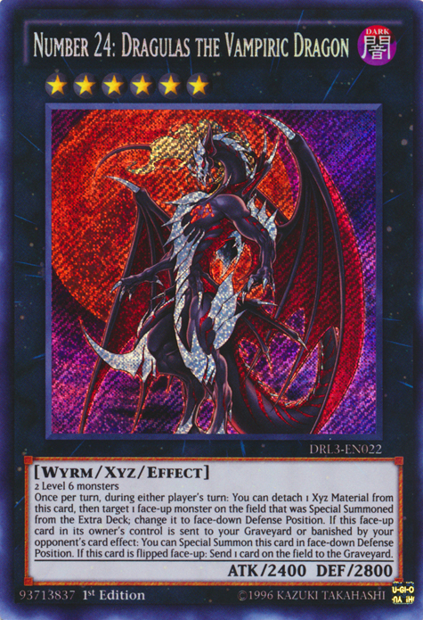 Number 24: Dragulas the Vampiric Dragon [DRL3-EN022] Secret Rare | Chromatic Games