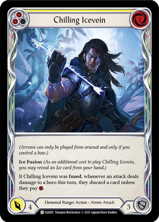 Chilling Icevein (Yellow) [ELE051] (Tales of Aria)  1st Edition Rainbow Foil | Chromatic Games