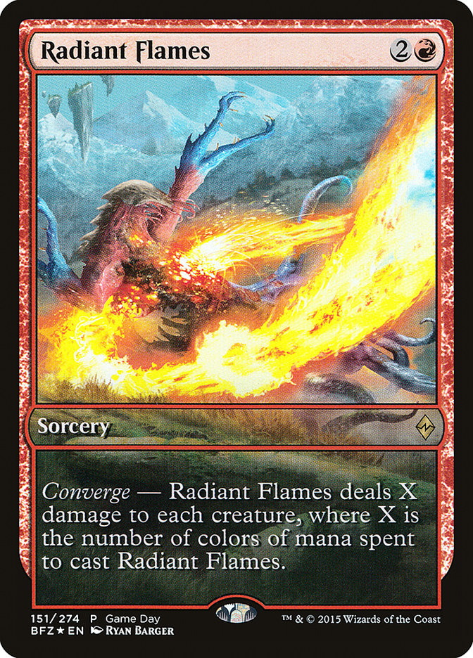 Radiant Flames (Game Day) [Battle for Zendikar Promos] | Chromatic Games