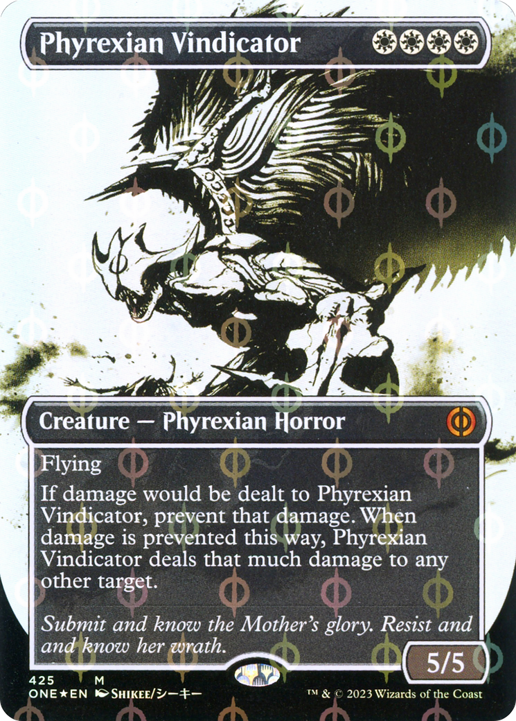 Phyrexian Vindicator (Borderless Ichor Step-and-Compleat Foil) [Phyrexia: All Will Be One] | Chromatic Games