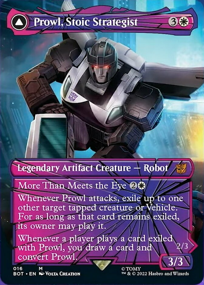 Prowl, Stoic Strategist // Prowl, Pursuit Vehicle (Shattered Glass) [Transformers] | Chromatic Games