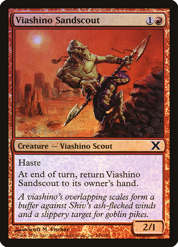 Viashino Sandscout (Premium Foil) [Tenth Edition] | Chromatic Games