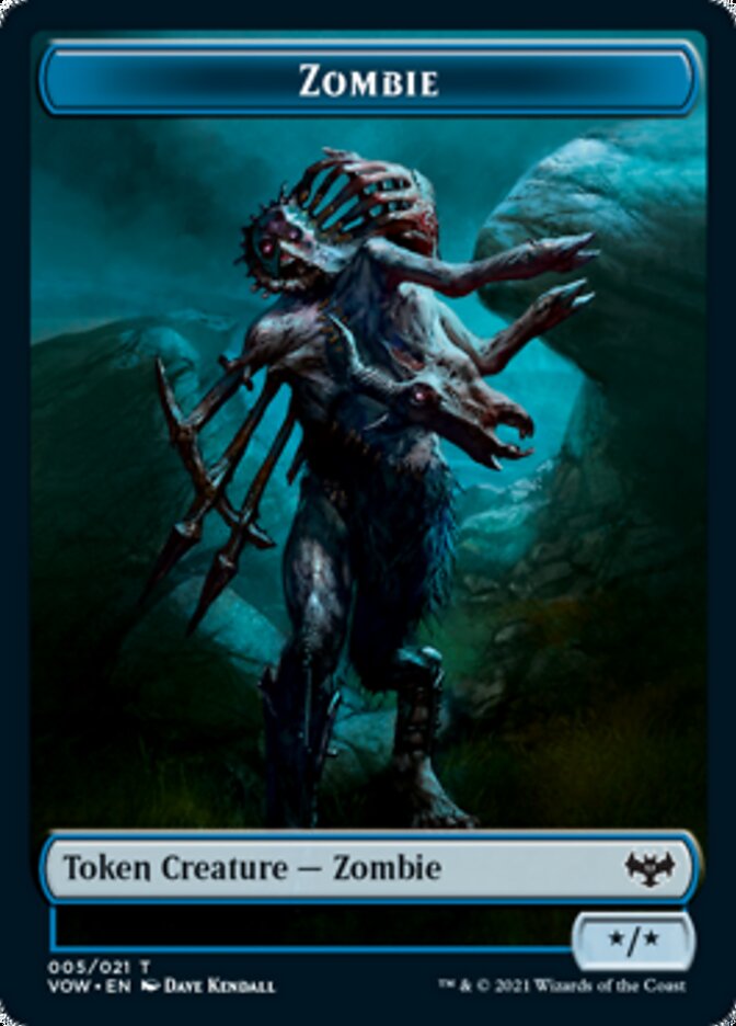 Human (001) // Zombie (005) Double-Sided Token [Innistrad: Crimson Vow Tokens] | Chromatic Games