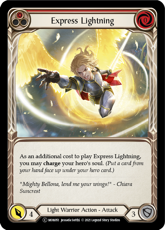 Express Lightning (Red) [U-MON051-RF] (Monarch Unlimited)  Unlimited Rainbow Foil | Chromatic Games