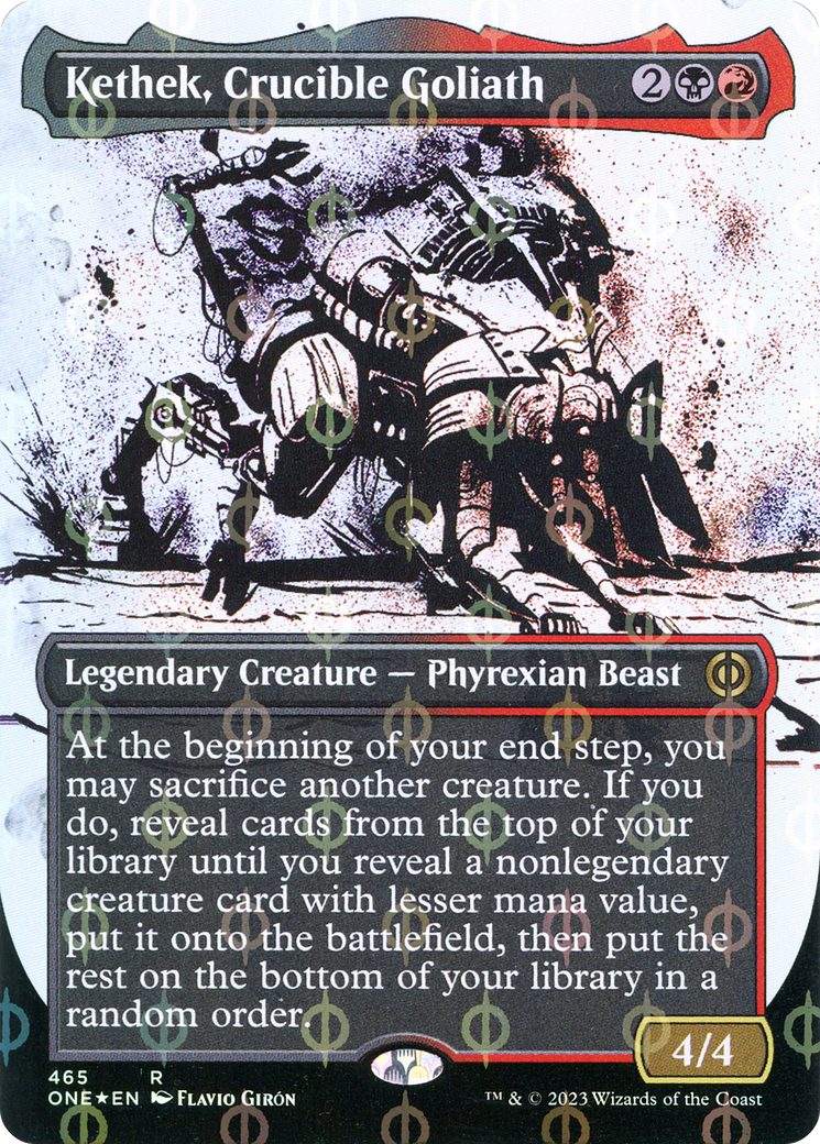 Kethek, Crucible Goliath (Borderless Ichor Step-and-Compleat Foil) [Phyrexia: All Will Be One] | Chromatic Games