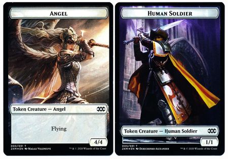 Angel // Human Soldier Double-Sided Token [Double Masters Tokens] | Chromatic Games