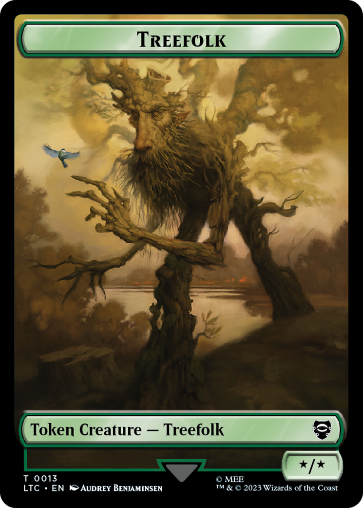 Beast // Treefolk Double Sided Token [The Lord of the Rings: Tales of Middle-Earth Commander Tokens] | Chromatic Games