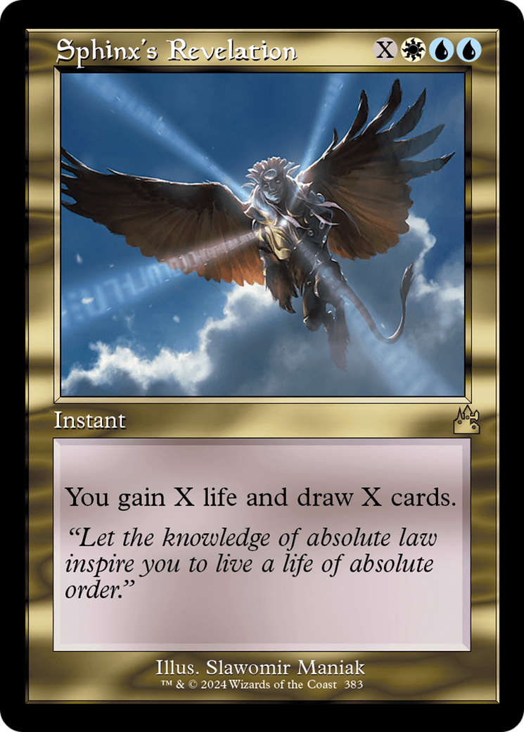 Sphinx's Revelation (Retro Frame) [Ravnica Remastered] | Chromatic Games