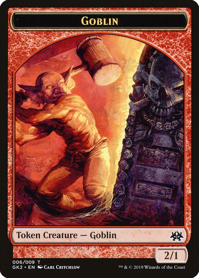 Dragon // Goblin Double-Sided Token [Ravnica Allegiance Guild Kit Tokens] | Chromatic Games