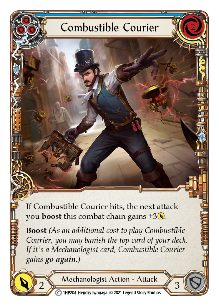 Combustible Courier (Blue) [1HP204] (History Pack 1) | Chromatic Games