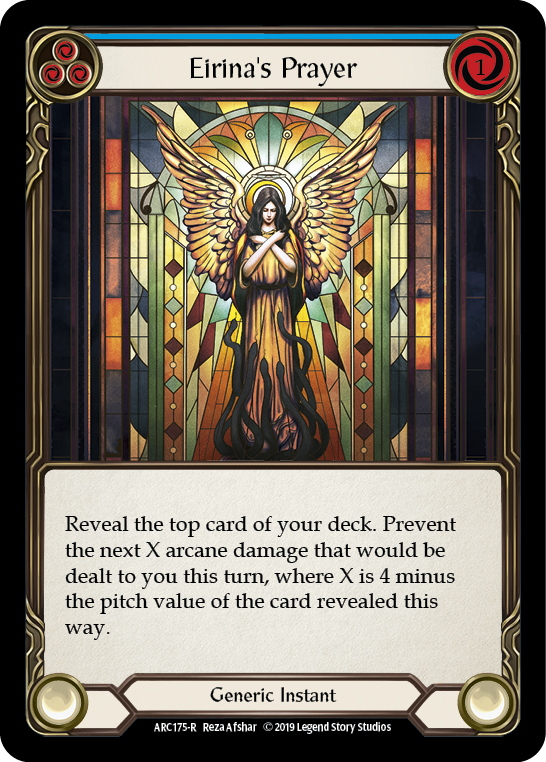 Eirina's Prayer (Blue) [ARC175-R] (Arcane Rising)  1st Edition Rainbow Foil | Chromatic Games