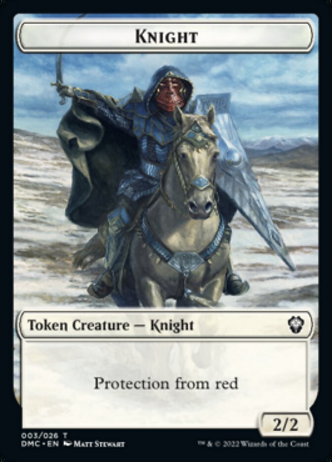 Zombie Knight // Knight Double-Sided Token [Dominaria United Commander Tokens] | Chromatic Games