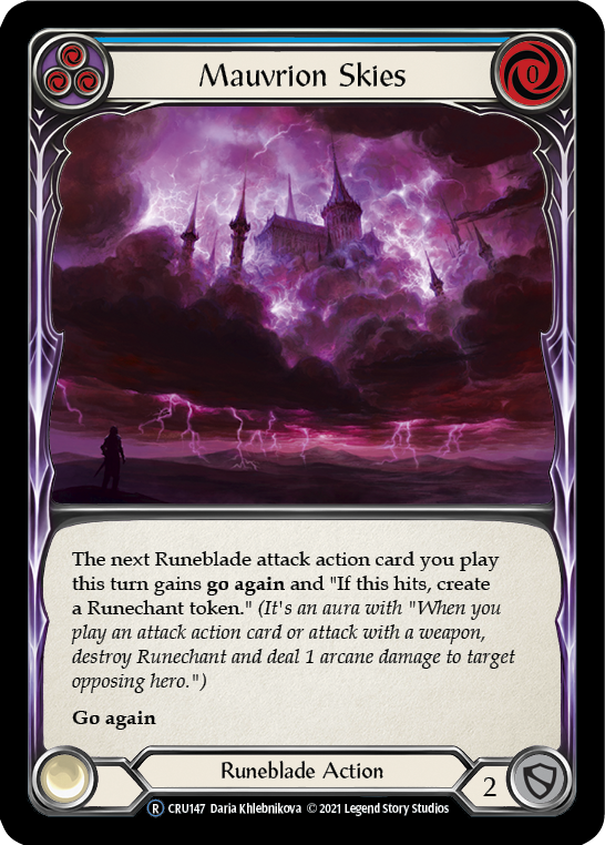 Mauvrion Skies (Blue) [U-CRU147] (Crucible of War Unlimited)  Unlimited Rainbow Foil | Chromatic Games