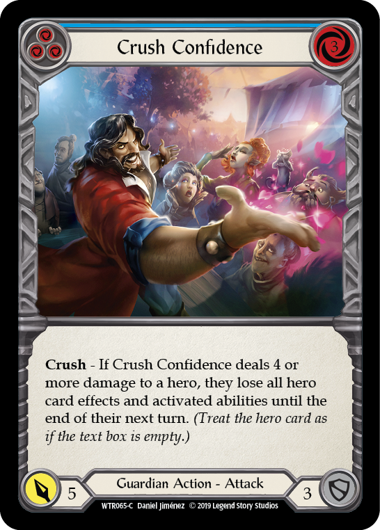 Crush Confidence (Blue) [WTR065-C] (Welcome to Rathe)  Alpha Print Rainbow Foil | Chromatic Games