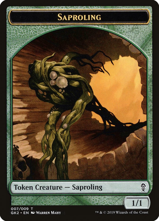 Saproling // Wurm Double-Sided Token [Ravnica Allegiance Guild Kit Tokens] | Chromatic Games