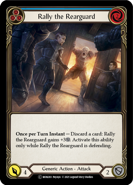 Rally the Rearguard (Blue) [U-MON283-RF] (Monarch Unlimited)  Unlimited Rainbow Foil | Chromatic Games