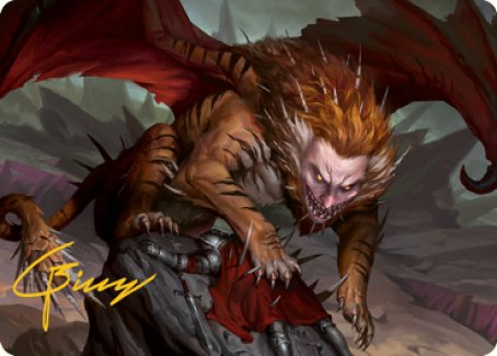 Manticore Art Card (Gold-Stamped Signature) [Dungeons & Dragons: Adventures in the Forgotten Realms Art Series] | Chromatic Games