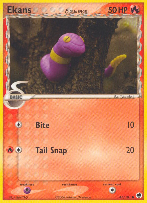 Ekans (47/101) (Delta Species) [EX: Dragon Frontiers] | Chromatic Games