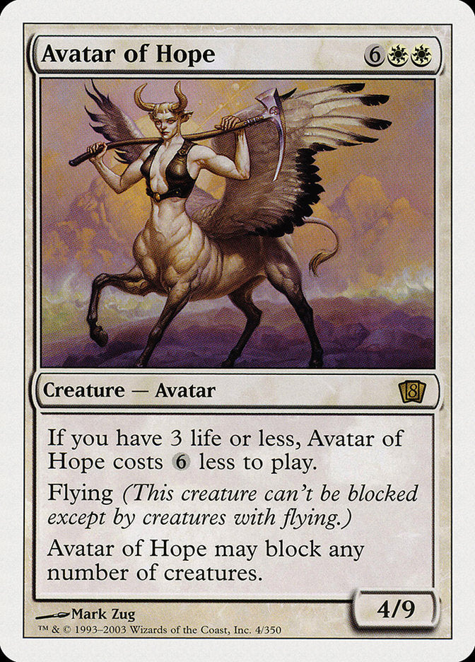 Avatar of Hope [Eighth Edition] | Chromatic Games