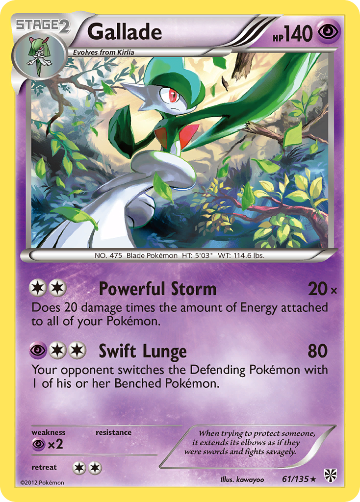 Gallade (61/135) [Black & White: Plasma Storm] | Chromatic Games