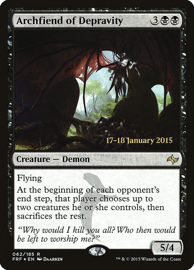 Archfiend of Depravity [Fate Reforged Prerelease Promos] | Chromatic Games