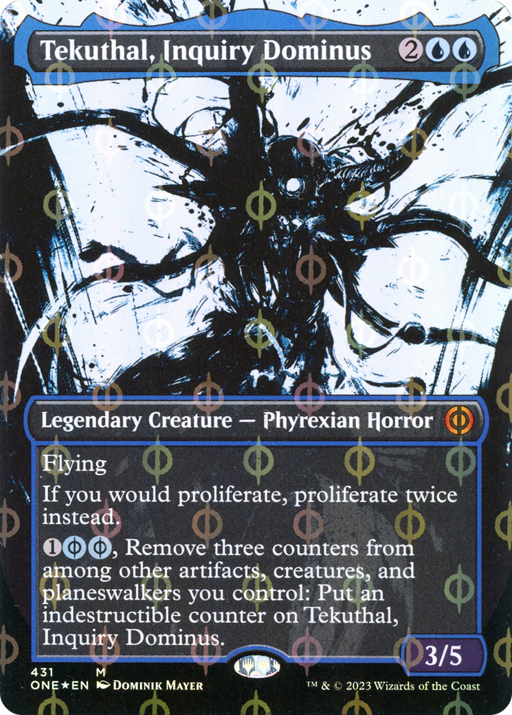 Tekuthal, Inquiry Dominus (Borderless Ichor Step-and-Compleat Foil) [Phyrexia: All Will Be One] | Chromatic Games