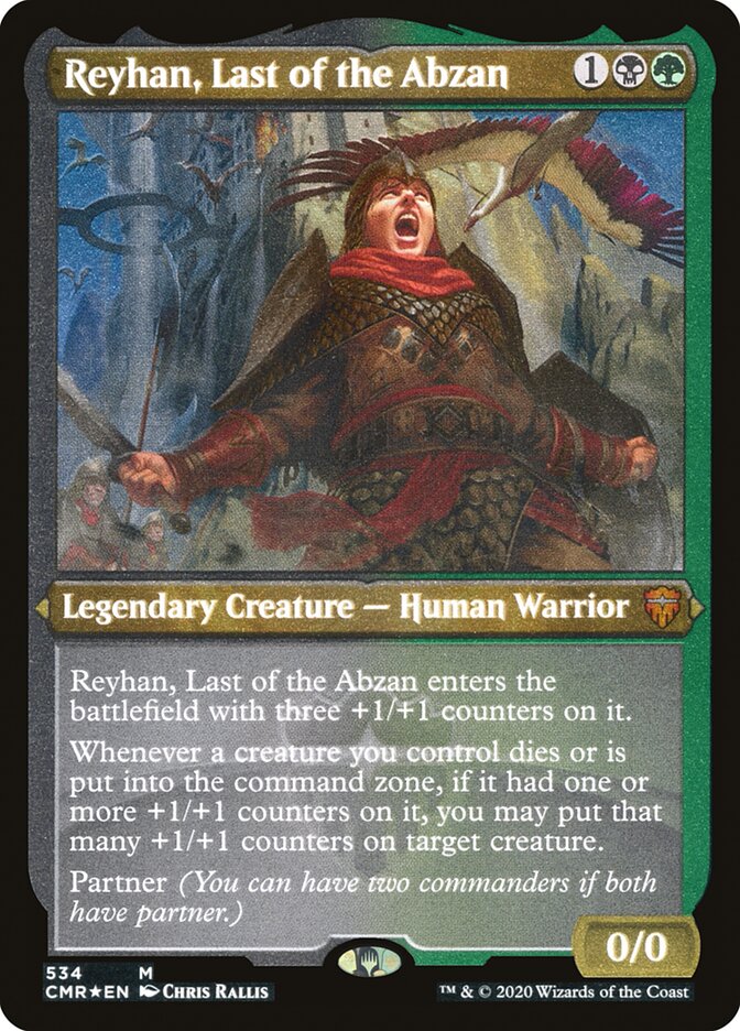 Reyhan, Last of the Abzan (Etched) [Commander Legends] | Chromatic Games