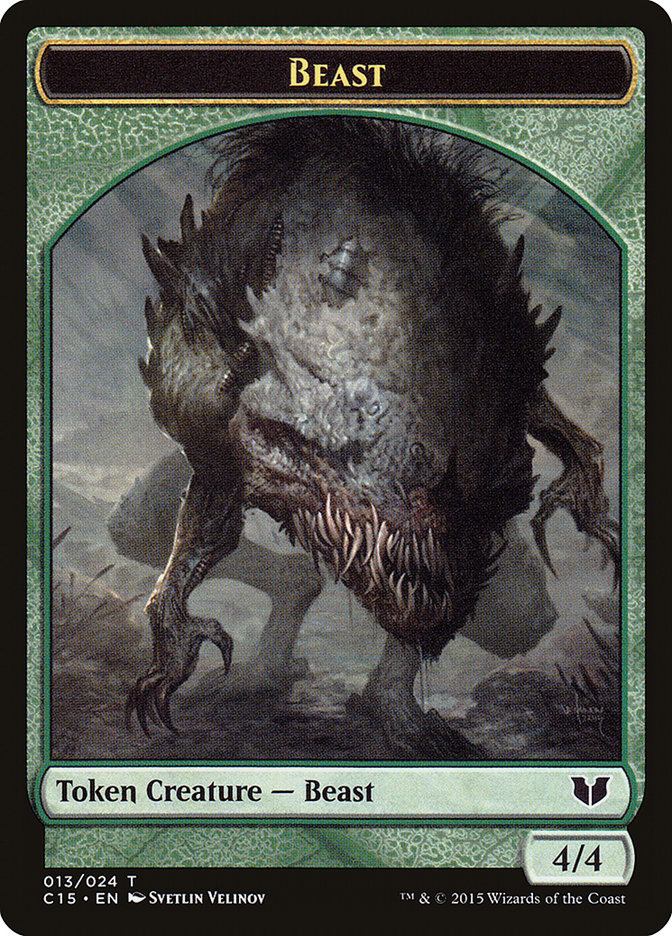 Beast // Snake (017) Double-Sided Token [Commander 2015 Tokens] | Chromatic Games