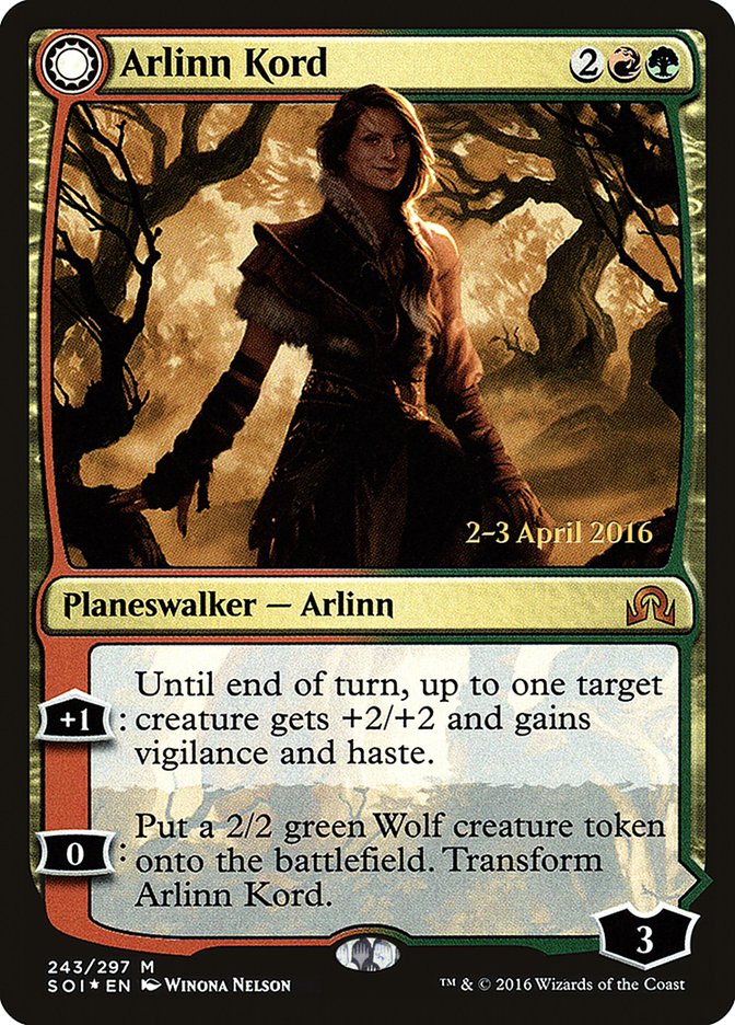 Arlinn Kord // Arlinn, Embraced by the Moon [Shadows over Innistrad Prerelease Promos] | Chromatic Games