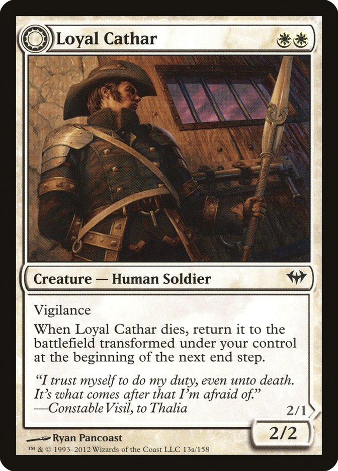 Loyal Cathar // Unhallowed Cathar [Dark Ascension] | Chromatic Games