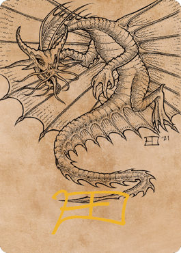 Ancient Gold Dragon Art Card (44) (Gold-Stamped Signature) [Commander Legends: Battle for Baldur's Gate Art Series] | Chromatic Games