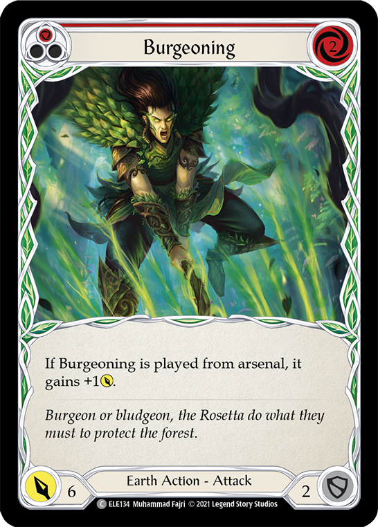 Burgeoning (Red) [ELE134] (Tales of Aria)  1st Edition Rainbow Foil | Chromatic Games