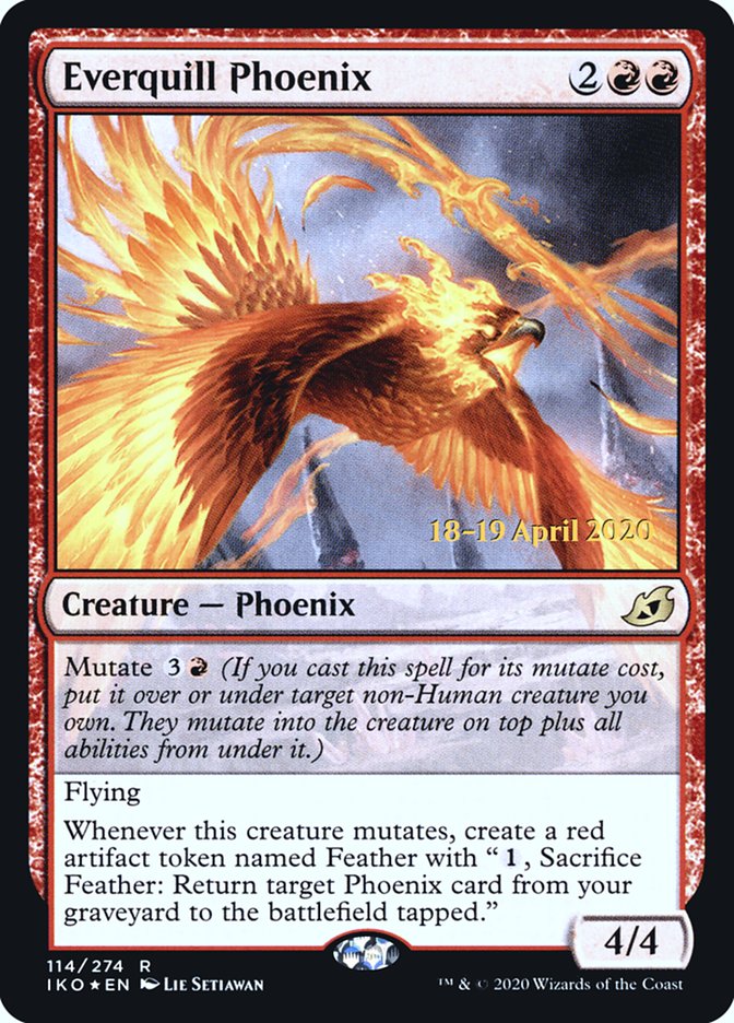 Everquill Phoenix [Ikoria: Lair of Behemoths Prerelease Promos] | Chromatic Games