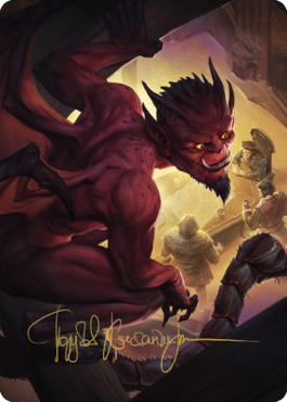 Nefarious Imp Art Card (Gold-Stamped Signature) [Commander Legends: Battle for Baldur's Gate Art Series] | Chromatic Games