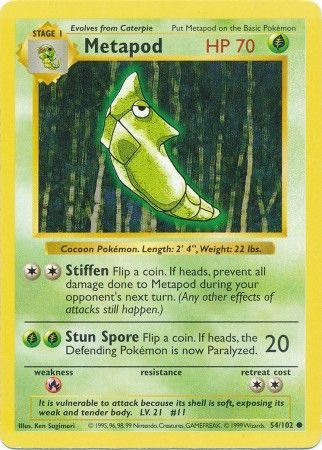 Metapod [Base Set (Shadowless)] | Chromatic Games