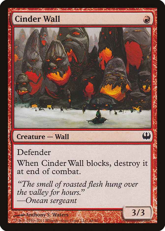 Cinder Wall [Duel Decks: Knights vs. Dragons] | Chromatic Games