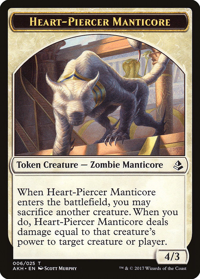 Heart-Piercer Manticore Token [Amonkhet Tokens] | Chromatic Games