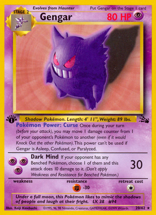 Gengar (20/62) [Fossil Unlimited] | Chromatic Games