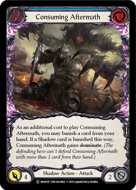 Consuming Aftermath (Blue) [U-MON197-RF] (Monarch Unlimited)  Unlimited Rainbow Foil | Chromatic Games