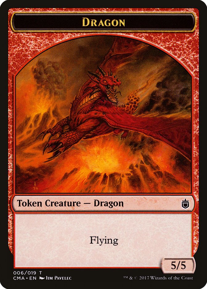 Dragon Token [Commander Anthology Tokens] | Chromatic Games