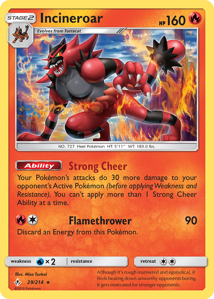 Incineroar (29/214) [Sun & Moon: Unbroken Bonds] | Chromatic Games