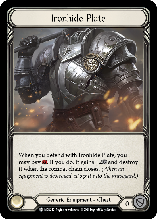 Ironhide Plate [MON242-CF] (Monarch)  1st Edition Cold Foil | Chromatic Games