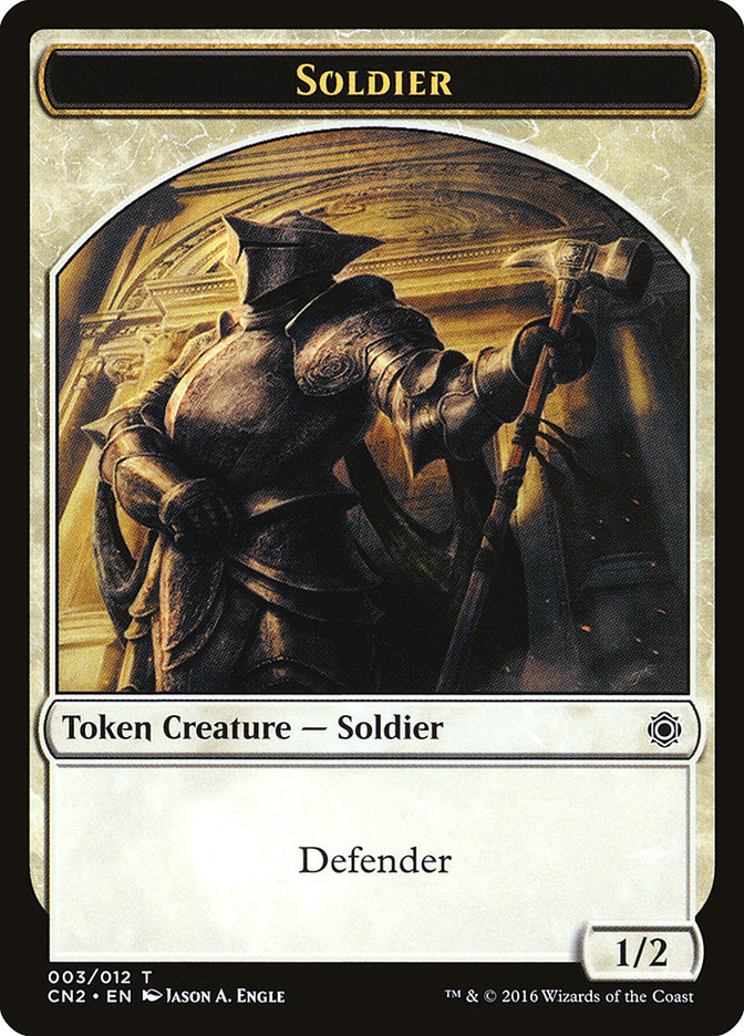 Soldier Token (003/012) [Conspiracy: Take the Crown Tokens] | Chromatic Games