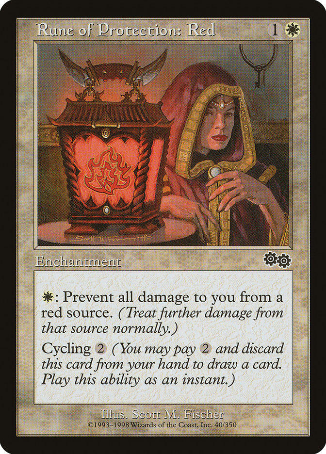 Rune of Protection: Red [Urza's Saga] | Chromatic Games