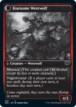 Fearful Villager // Fearsome Werewolf [Innistrad: Double Feature] | Chromatic Games