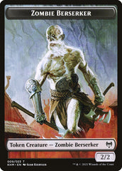 Human Warrior // Zombie Berserker Double-Sided Token [Kaldheim Tokens] | Chromatic Games