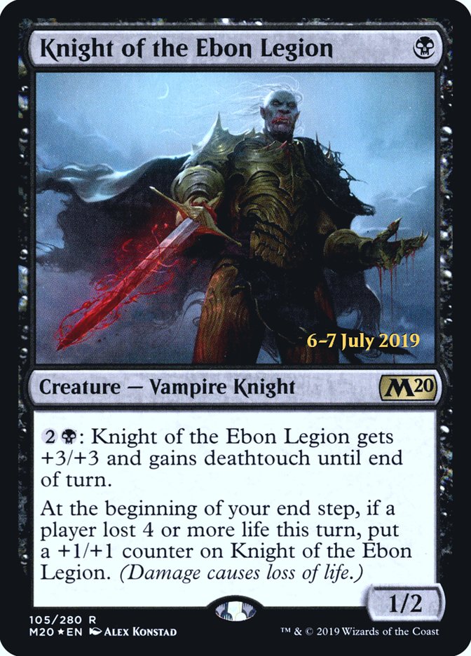 Knight of the Ebon Legion [Core Set 2020 Prerelease Promos] | Chromatic Games