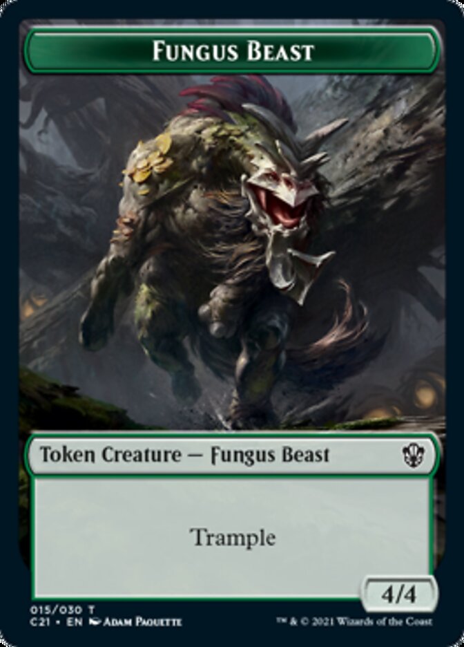 Demon // Fungus Beast Double-Sided Token [Commander 2021 Tokens] | Chromatic Games