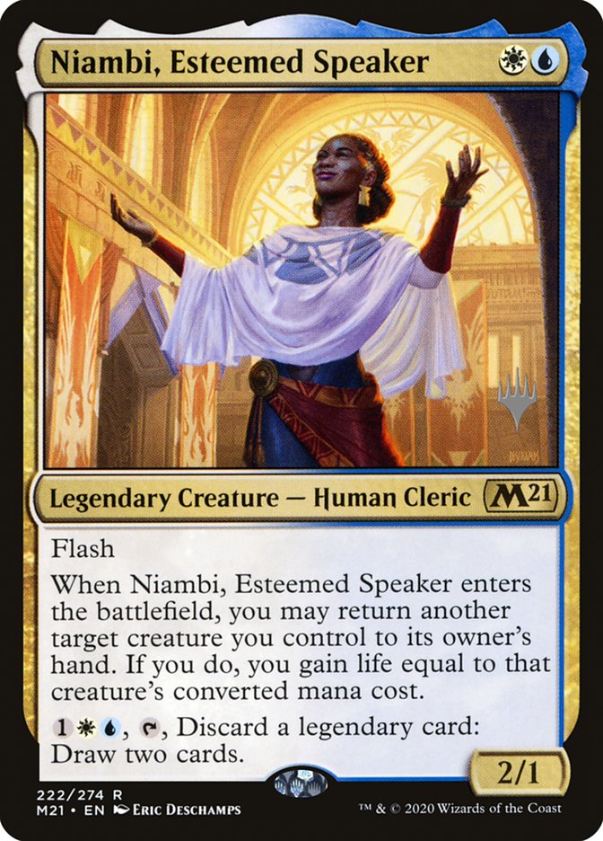 Niambi, Esteemed Speaker (Promo Pack) [Core Set 2021 Promos] | Chromatic Games